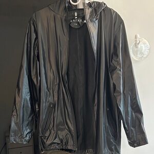 Rains Men's Shiny Black Raincoat